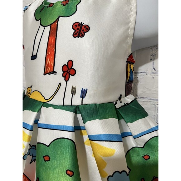 Doe A Deer Whimsical Print Drawing Dress - Doodle Dress size 2 - Picture 2 of 7